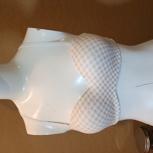 Victorias Secret Tan/White Gingham Seamless Bra (0690)